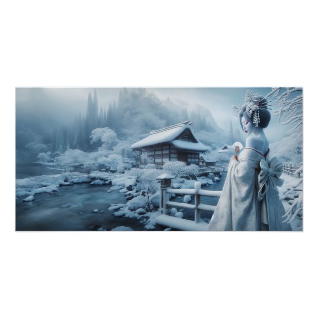 Poster geisha blanche et pays blanc (Devant)