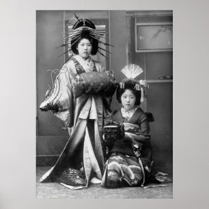 Poster Geisha Girls, début du XXe siècle