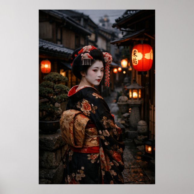 Poster Geisha in Kyoto (Devant)
