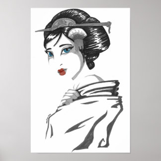 Poster Geisha monochrome