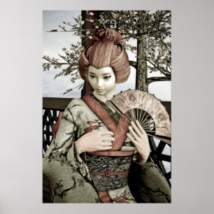 Poster Géisha Vintage