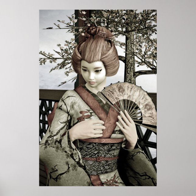 Poster Géisha Vintage (Devant)