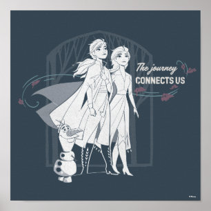 Poster Gelée 2 : Anna et Elsa  Le voyage nous connecte
