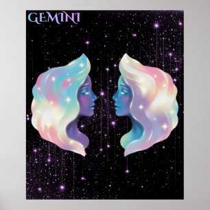 Poster Gémeaux Célestes – Art Astrologique