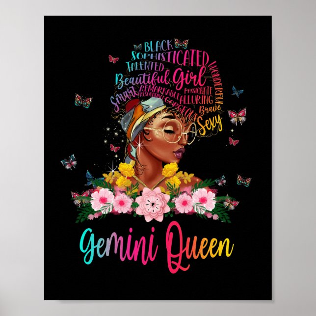 Poster Gemini Reine femme noire Persistant beauté (Devant)