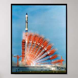 Poster Gemini X Rocket Lancement de la fusée Temps d'expi