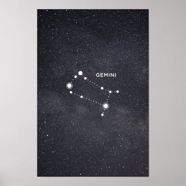Poster Gemini Zodiac Constellation (Devant)