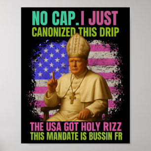 Poster Gen Alpha argot Trump comme pape de l'église catho