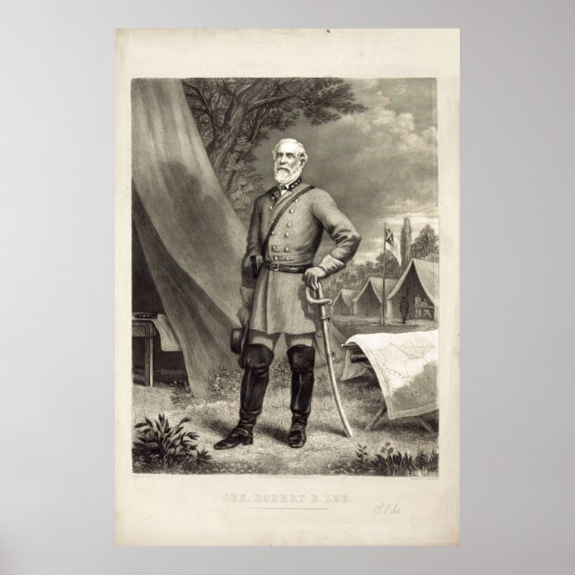 Poster Général confédéré Robert E. Lee Portrait Imprimer (Devant)