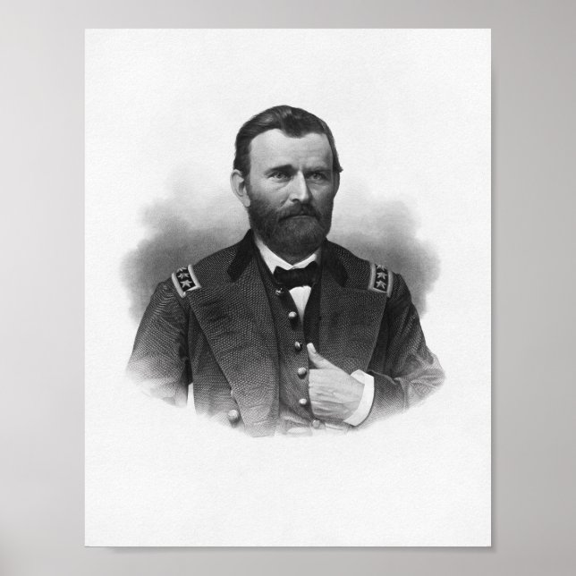 Poster Général Grant Portrait gravé (Devant)
