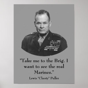 Poster Général Lewis "Chesty" Puller -- Marin