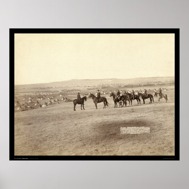 Poster Général Miles & Personnel au camp indien SD 1891 (Devant)