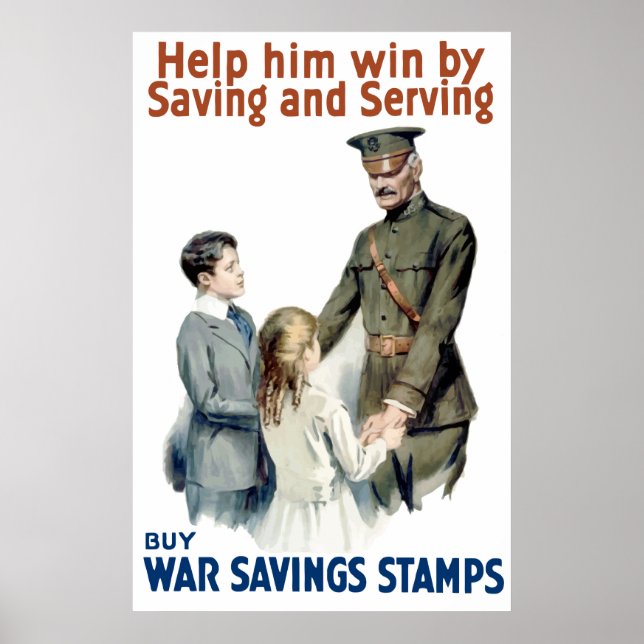 Poster General Pershing - Acheter des timbres d'épargne d (Devant)