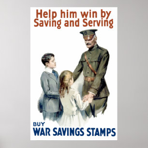 Poster General Pershing - Buy War Saving Stamps
