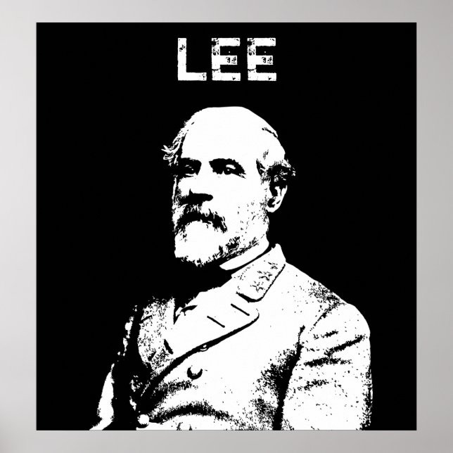 Poster Général Robert E. Lee — Noir et blanc (Devant)