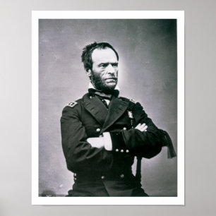 Poster Général William T. Sherman (1820-1891) (photo b/w)