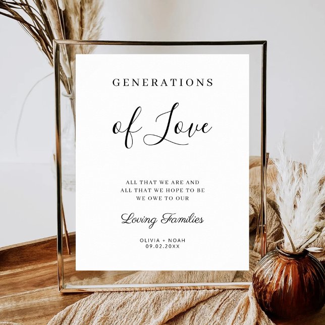 Poster Generations Of Love Minimalist Modern Wedding (Créateur téléchargé)
