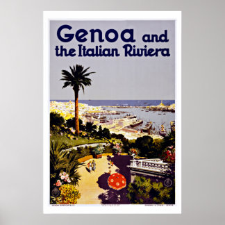 Poster Gênes Gênes Italie Vintage voyage