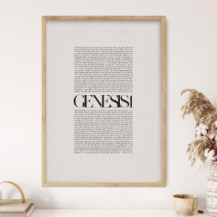 Poster Genèse 1, Verset biblique, Bible moderne, Écriture