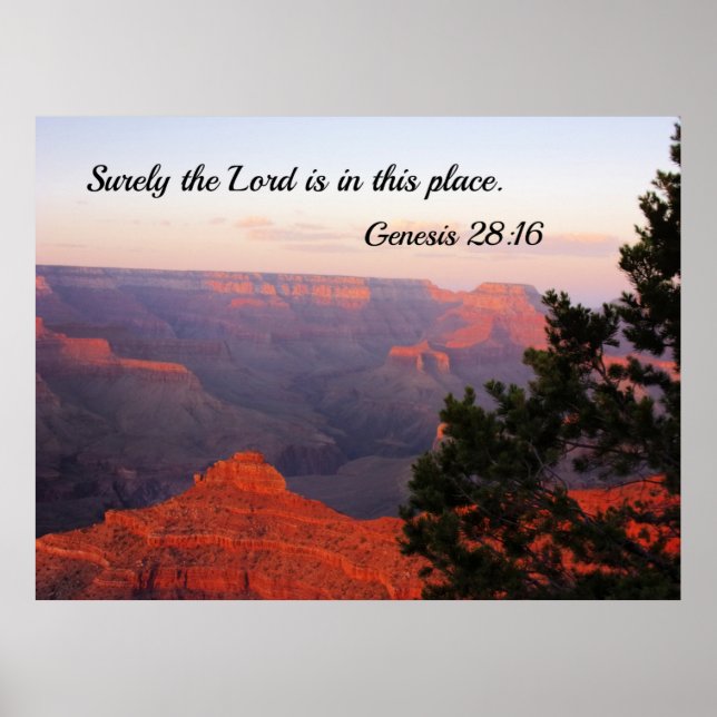 Poster Genèse 28:16 Sûrement le Seigneur est dans ce lieu (Devant)