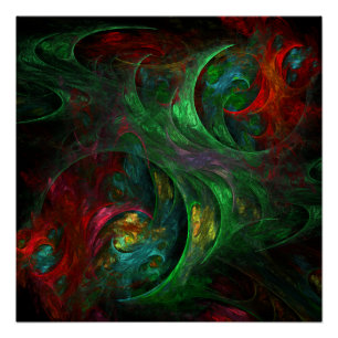 Poster Genesis Green Art Abstrait