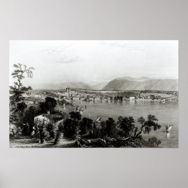 Poster Genève de Coligny, gravée par Robert Wallis (Devant)