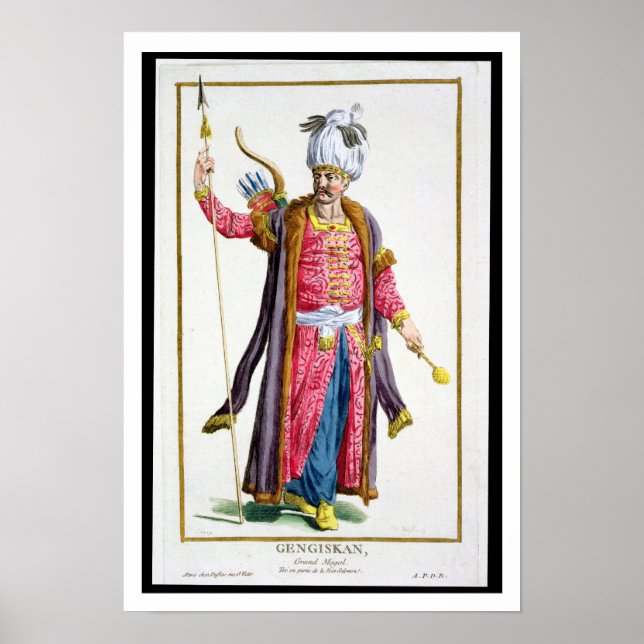 Poster Genghis Khan (c.1162-1227) de Receuil des Estam (Devant)