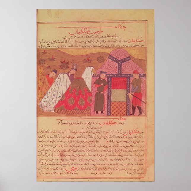 Poster Genghis Khan devant sa tente (Devant)