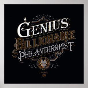 Poster Génie Milliardaire Philanthrope Graphisme Orné