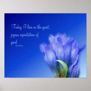 Poster Gentian Flower Life Attitude Citation inspirante
