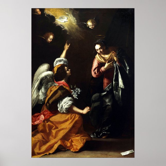 Poster Gentileschi - Annonciation À Marie (Devant)
