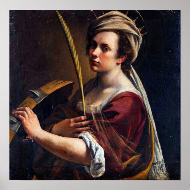 Poster Gentileschi - Autoportrait (Devant)