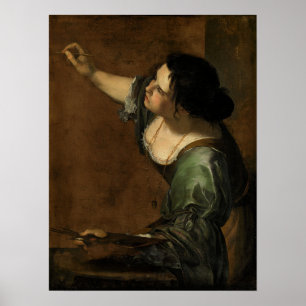 Poster Gentileschi - Autoportrait Allégorie De La Peintur