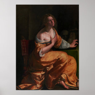 Poster Gentileschi - Autoportrait Comme Maria Magdalena
