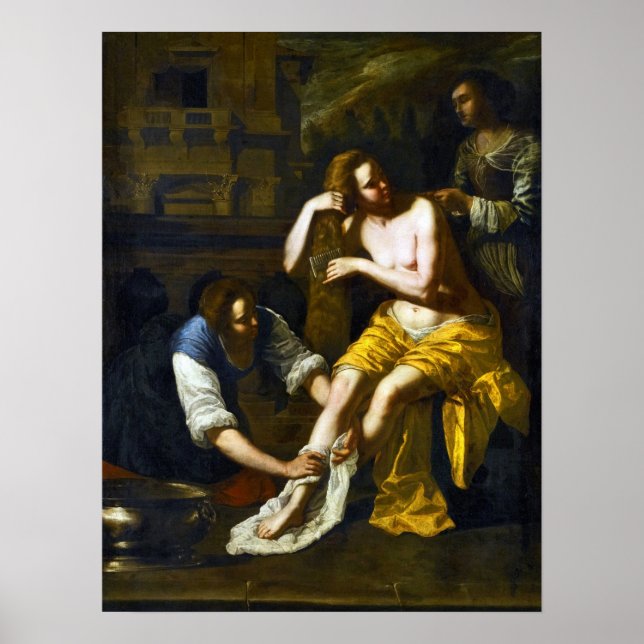 Poster Gentileschi - Bathsheba À Son Bain 1638 (Devant)