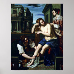 Poster Gentileschi - Bathsheba À Son Bain 1638
