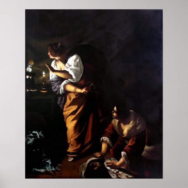 Poster Gentileschi - Judith, Abra Avec La Tête D'Holofern (Devant)