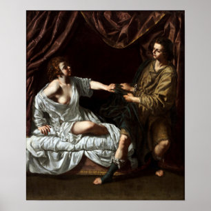 Poster Gentileschi - La femme de Joseph et Potiphar