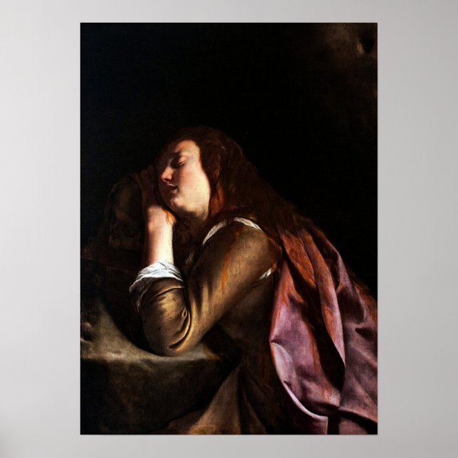 Poster Gentileschi - Pénitent de Magdalene (Devant)