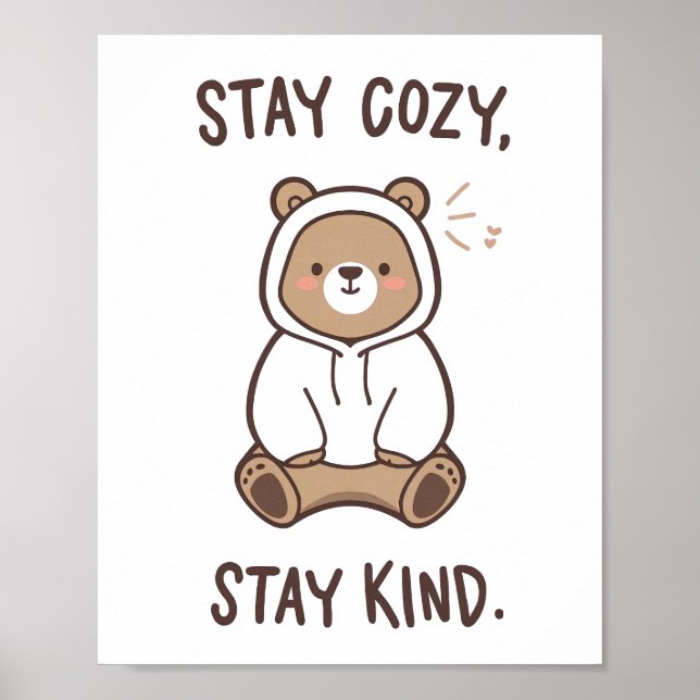 Poster Gentle Reminder to Be Cozy and Kind (Devant)