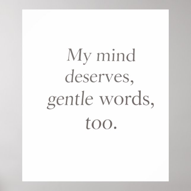 Poster Gentle Words Self-Care Quote  (Devant)