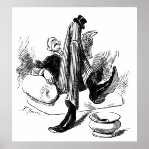 Poster Gentleman Reading 1880