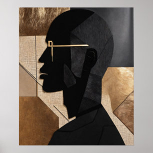Poster Gentleman Studieux avec lunettes Abstrait