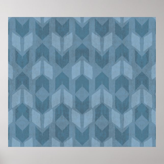 Poster Geo Step extérieur | Motif Flèche bleue (Devant)