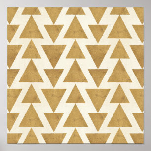 Poster Geo Step extérieur   Motif géométrique or