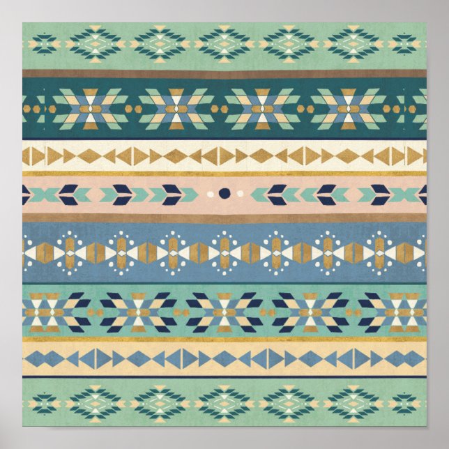 Poster Geo Step extérieur | Motif indien (Devant)