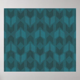 Poster Geo Step extérieur   Motif Turquoise foncé