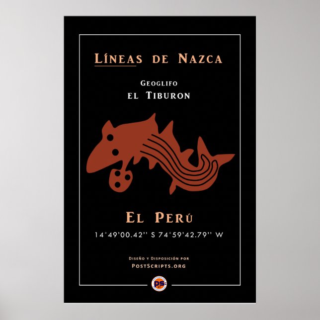 Poster Géoglyphes-requins Nazca (Devant)