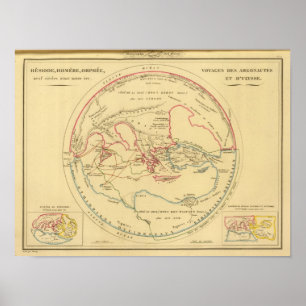Poster Geographie des Grecs Primitive