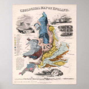 Poster Geological Map of England